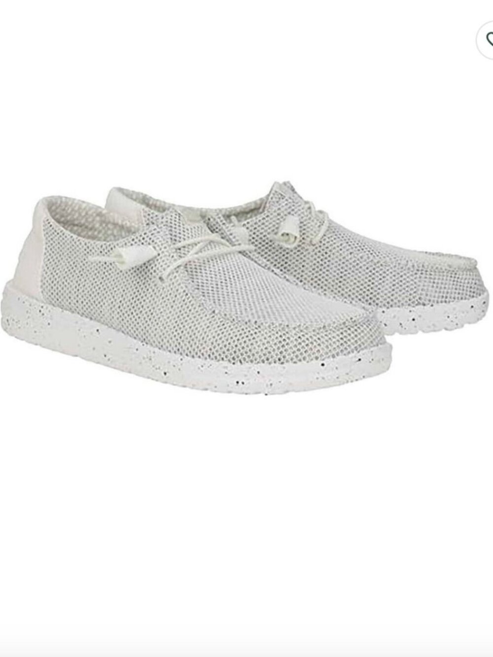 Hey Dude Loafers Size Women's 10 White, Slip On Flats, Gray Wendy Sox